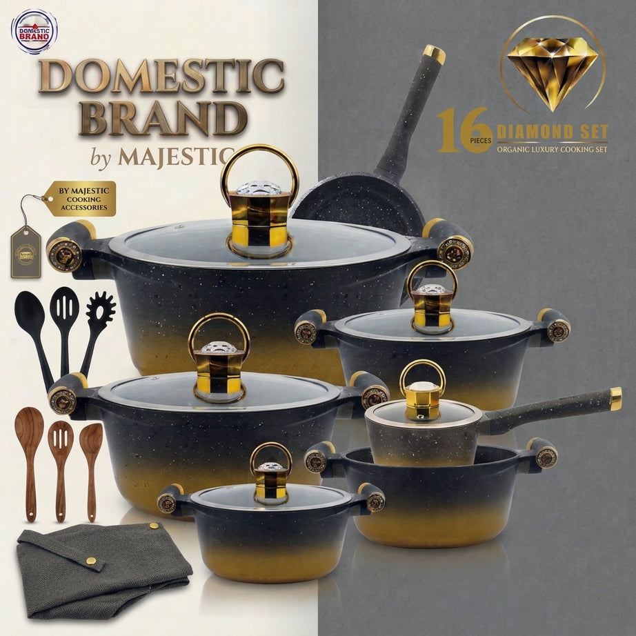 Non Stick Diamond Gift Set 16-PCS Diecast Set