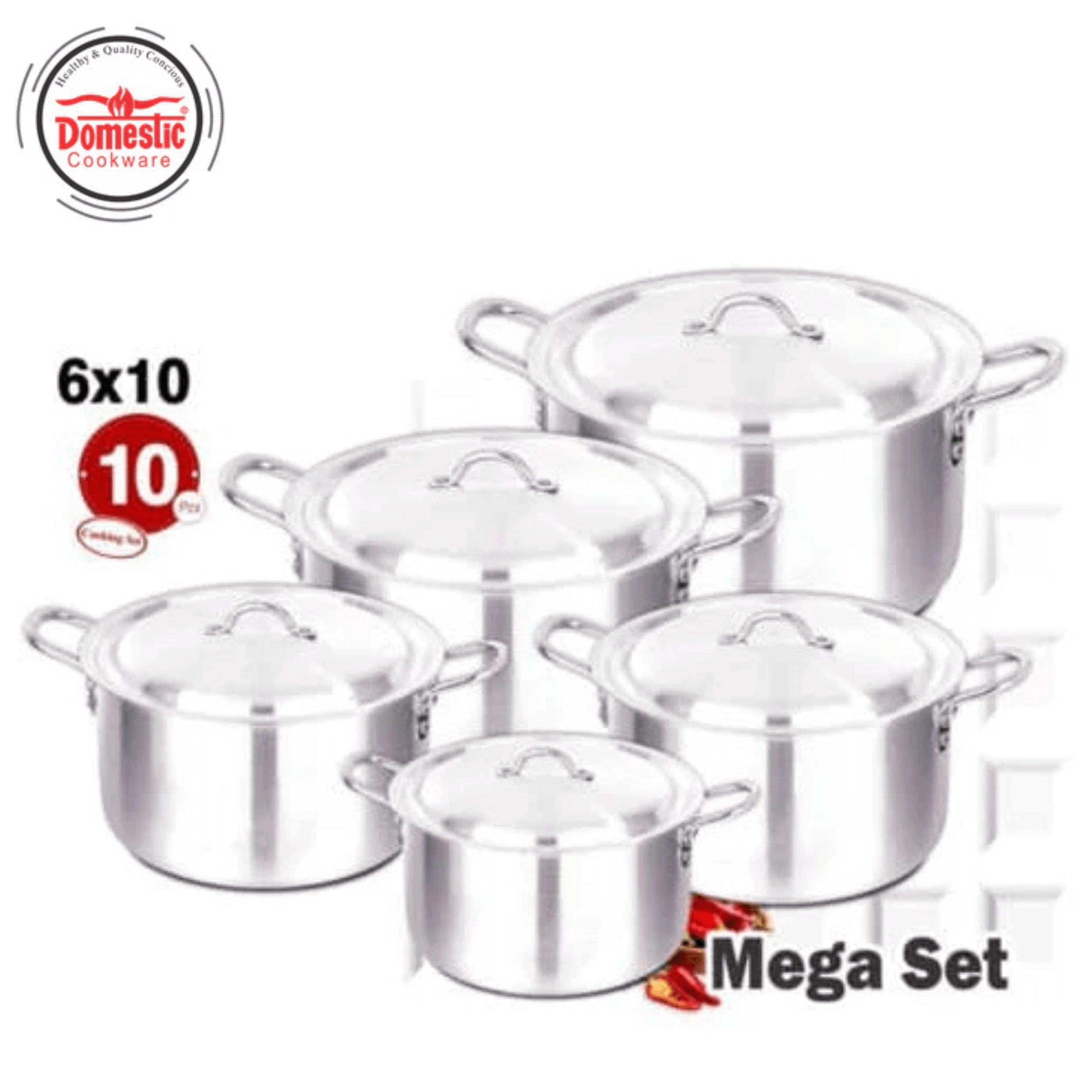  D-20F AL Cooking Set 6x10 Metal Finish - Majestic Cookware
