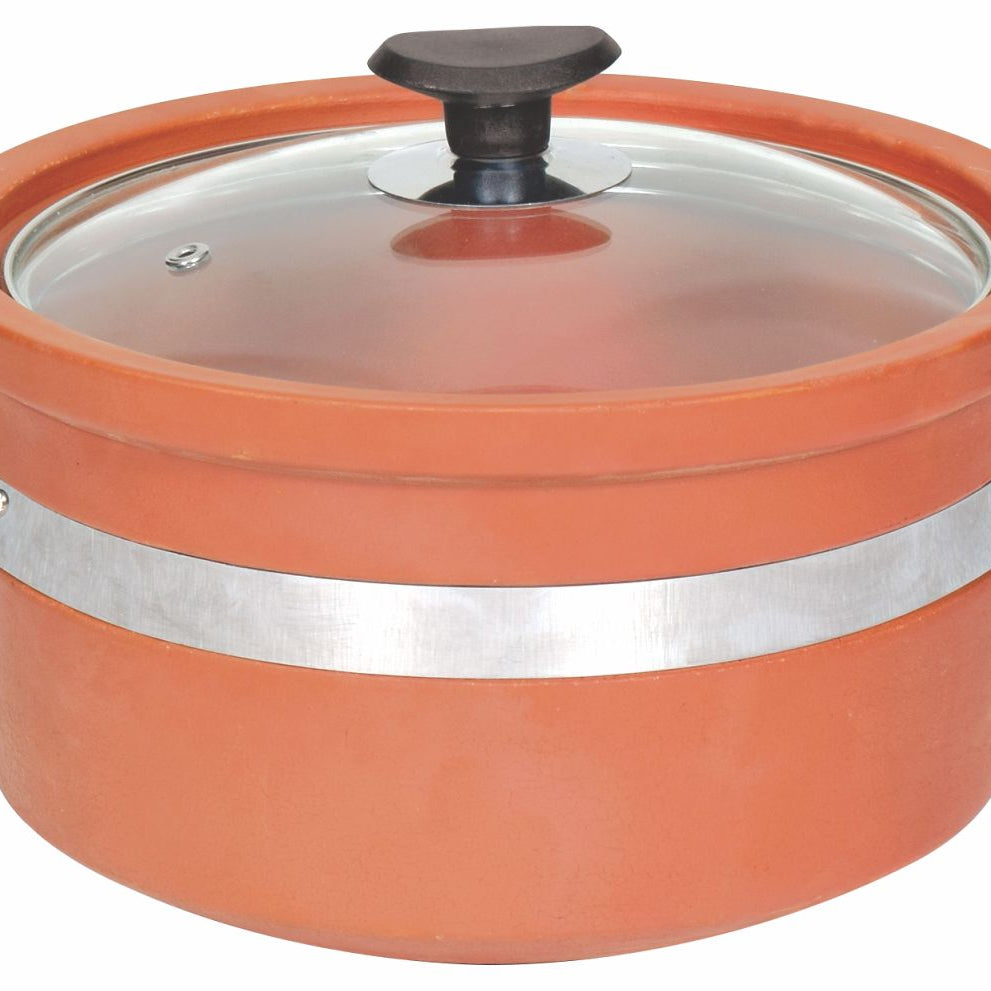 Majestic Non - Glazed Clay Flat Casserole (HANDI) - Majestic Cookware