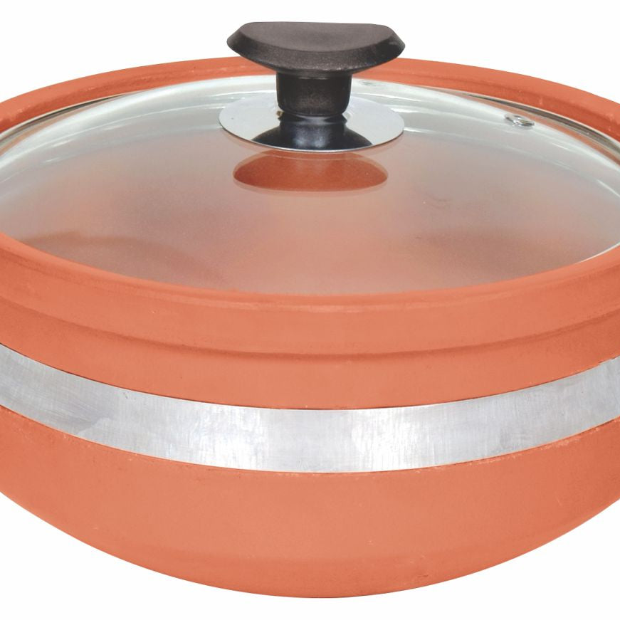 Majestic Clay Non - Glazed Wok (KARAHI) - Majestic Cookware