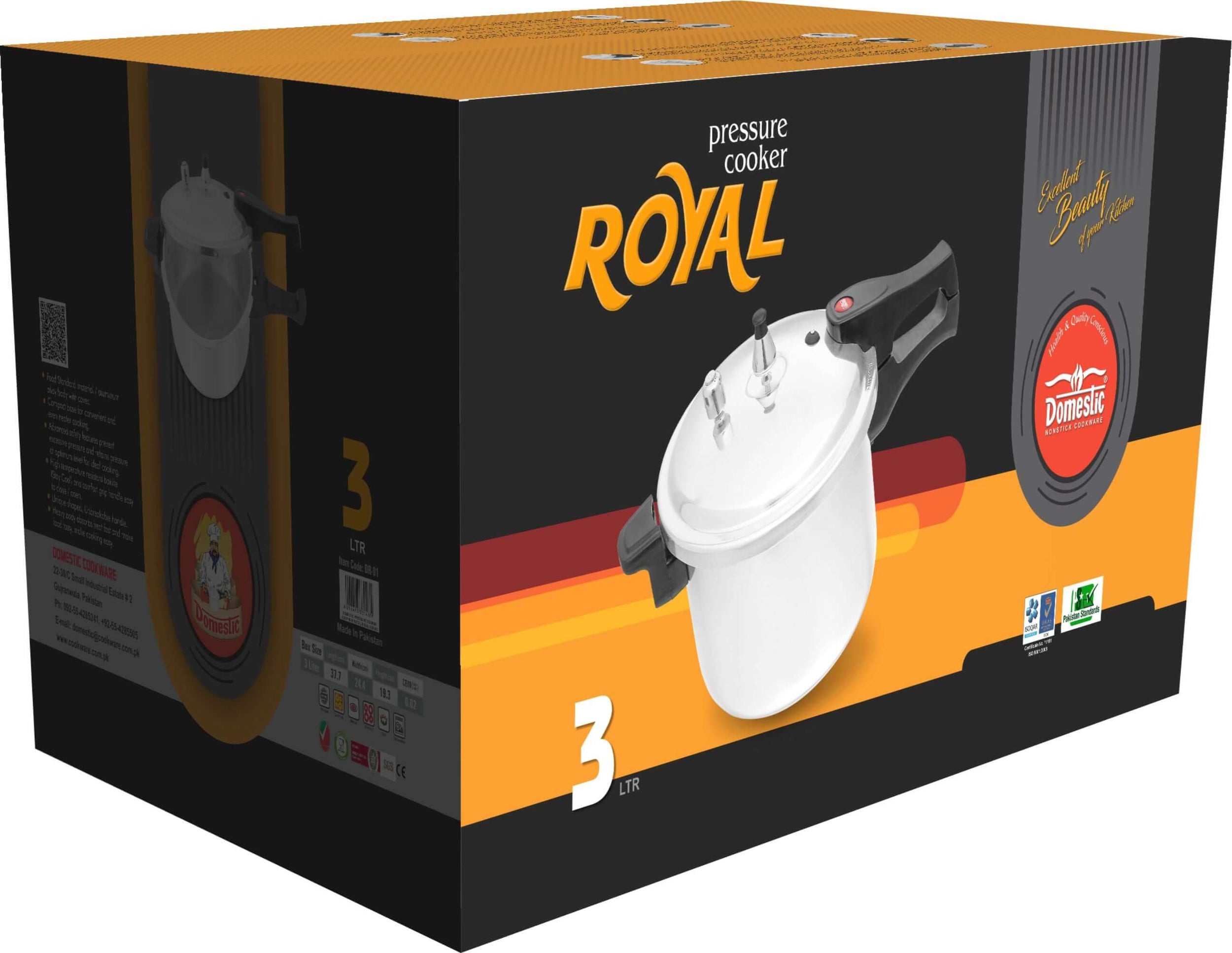 Domestic Royal Series 3L Pressure Cooker