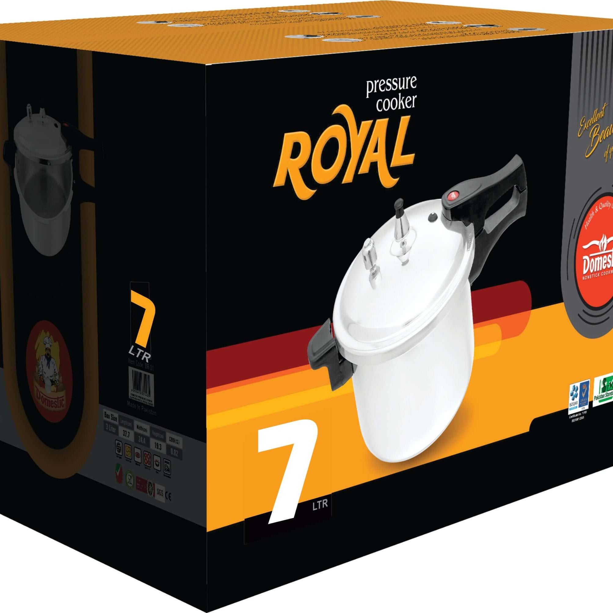 Domestic Royal Series Pressure Cooker 7 Liter