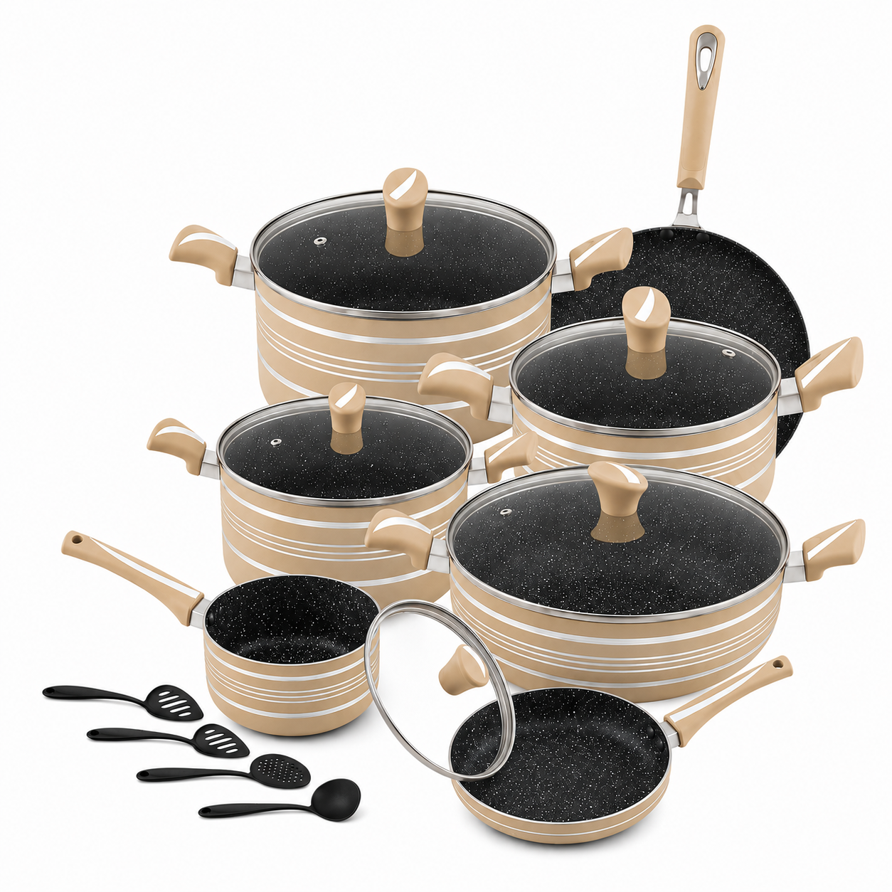 Stylish 21-Pc Gift Set with Marble Coating