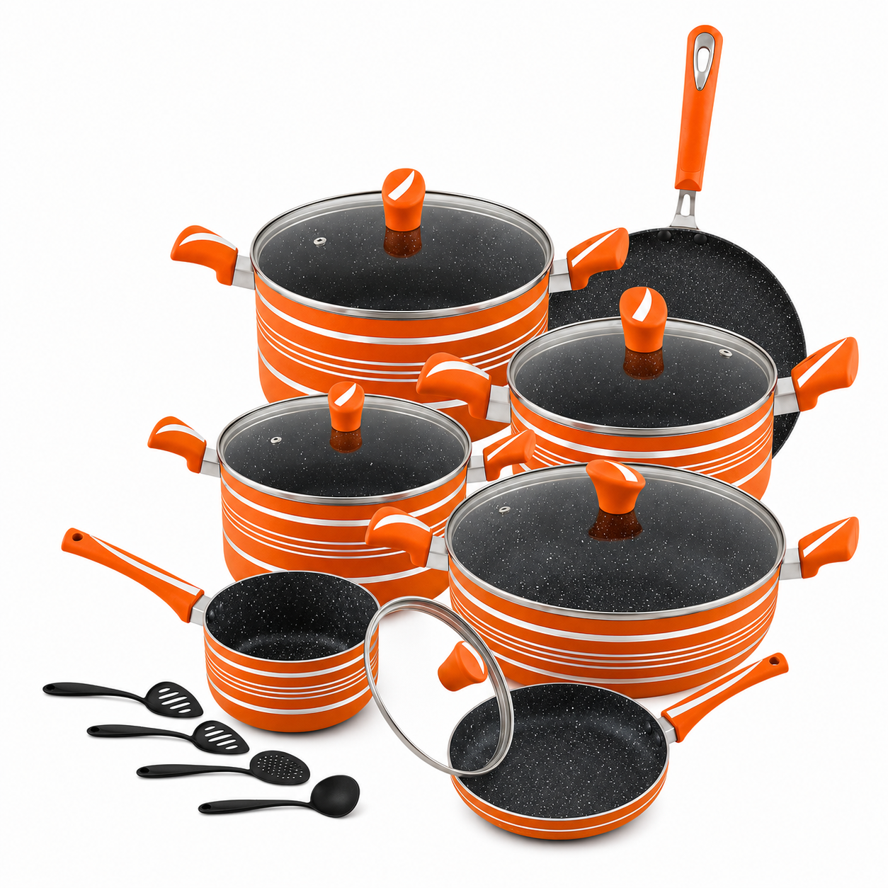 Stylish 21-Pc Gift Set with Marble Coating