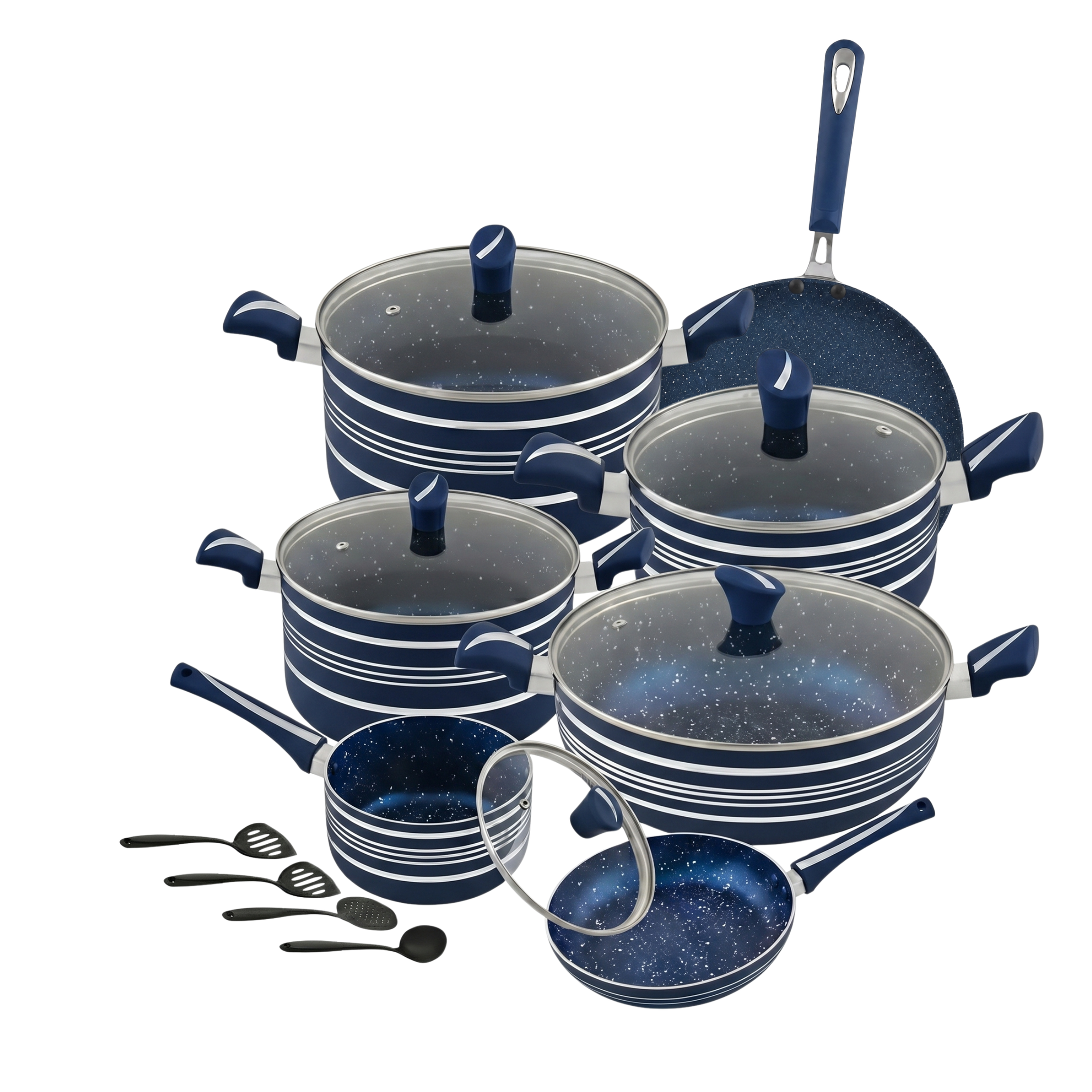 Stylish 21-Pc Gift Set with Marble Coating