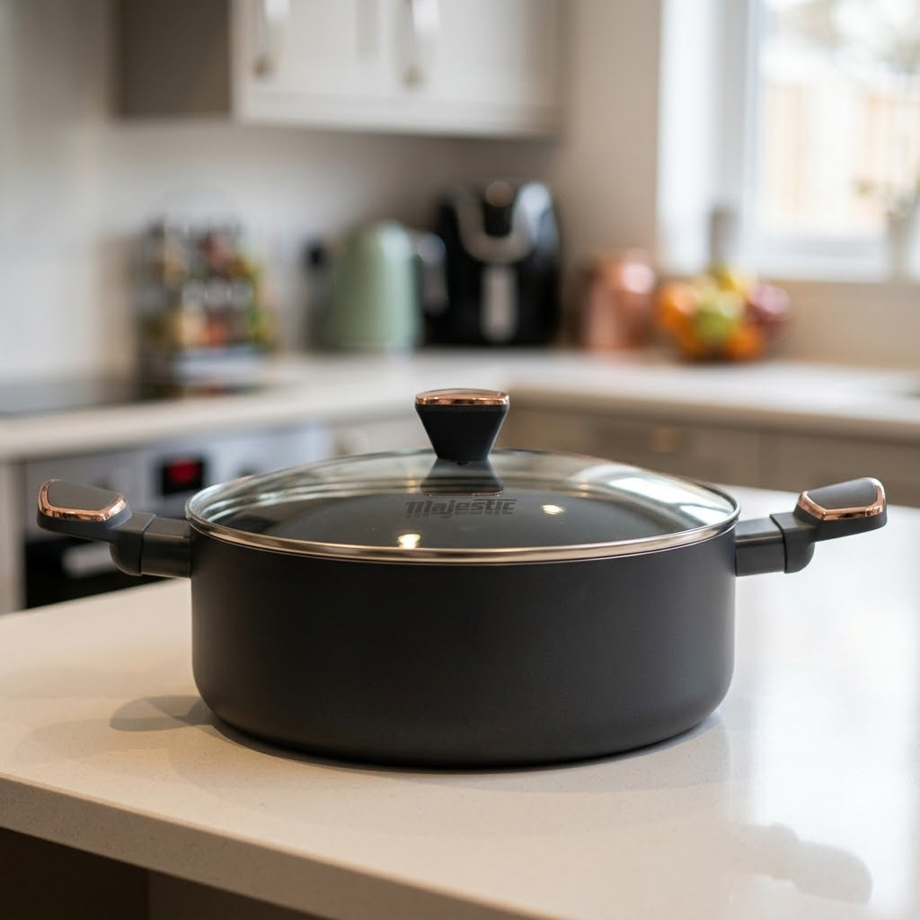 Majestic Induction Casserole 4-Layers Marble Coated